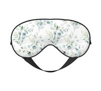 Acuarela Hoja Floral Verde Eucalipto Hojas Redondas Suculentas, Cubreojos completos Antifaz bloqueador de luz Antifaz para dormir Antifaz suave con los ojos vendados Noche