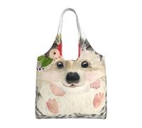 Acuarela Lindo Animal Encantador Erizo,Bolsas de mano reutilizables, bolsas de supermercado, bolso de hombro de lona de gran capacidad