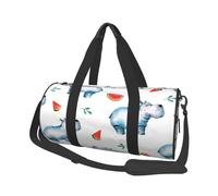 Acuarela Lindo Hipopótamo Sandía, Bolsa de Viaje de Gran Capacidad, Bolso Redondo, Bolsa de Viaje Deportiva, Bolsa de Mano, Bolsa de Fitness