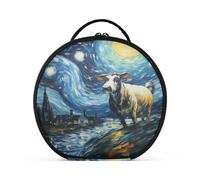 Acuarela Luna Dibujos Animados Ovejas Bolsa de Maquillaje Organizador de Circular Cosméticos Bolsas Creatividad con Divisor Ajustable para Mujeres