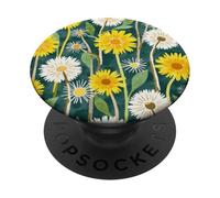 Acuarela Margarita Diente De León Patrón Floral Gráfico De Flores PopSockets PopGrip Adhesivo