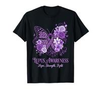 Acuarela Mariposa Lupus Guerrero Esperanza Fuerza Cur Camiseta