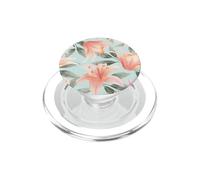 Acuarela Melocotón Flor Follaje Suave Menta Diseño PopSockets PopGrip para MagSafe