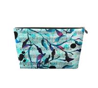 Acuarela Música Ramas Hojas, Bolsa de Maquillaje Bolsa de cosméticos Bolsa de artículos de tocador de Viaje portátil Bolsa de artículos de tocador