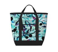 Acuarela Música Ramas Hojas,Bolsas de almuerzo de gran capacidad, bolsa de mano térmica para mujeres, hombres, trabajo, picnic, viajes.