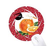 Acuarela naranja sabroso saludable Wheel mouse pad de goma roja redonda