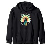 Acuarela Número 4 Rainbow Stars Niño Diseño Sudadera con Capucha