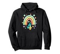 Acuarela Número 4 Rainbow Stars Niño Diseño Sudadera con Capucha