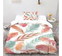 Acuarela Pluma Éxtasis Juego De Ropa De Cama Impresión 3D Microfibra Suave con Cremallera Oculta para Niños,Niñas,Adolescentes Ajuste Single(135x200cm)