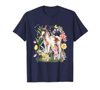 Acuarela Poni Naturaleza Vida Silvestre Pequeño Caballo Cot Camiseta