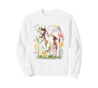 Acuarela Poni Naturaleza Vida Silvestre Pequeño Caballo Cot Sudadera