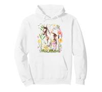 Acuarela Poni Naturaleza Vida Silvestre Pequeño Caballo Cot Sudadera con Capucha
