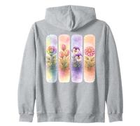 Acuarela Rainbow Rose Tulip Pansy Dalia Blooms Sudadera con Capucha