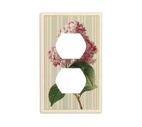 Acuarela rosa hortensia vintage botánica cubierta de interruptor de luz decorativa 1 banda placa de pared para cocina cuarto de baño tamaño 7 x 11,4 cm