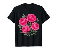 Acuarela Rosa Magenta Peonía Floral Ramo Formas Mania Camiseta