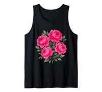 Acuarela Rosa Magenta Peonía Floral Ramo Formas Mania Camiseta sin Mangas