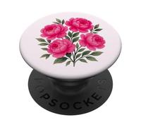 Acuarela Rosa Magenta Peonía Floral Ramo Formas Mania PopSockets PopGrip Adhesivo