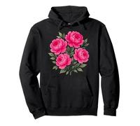Acuarela Rosa Magenta Peonía Floral Ramo Formas Mania Sudadera con Capucha