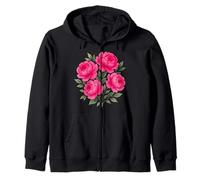 Acuarela Rosa Magenta Peonía Floral Ramo Formas Mania Sudadera con Capucha