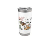 Acuarela Seúl Corea del Sur Corea del Sur Recuerdo de Vaso térmico de acero inoxidable de doble pared