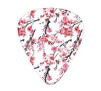 Acuarela tinta flor árbol rosa cereza flores púas de guitarra juego completo de regalo para guitarrista celuloide mediano 12 paquetes en caja regalo para guitarristas hombres y mujeres
