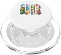 Acuarela Verano Granja Playa Bicicleta De PopSockets PopGrip para MagSafe