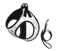 Acuarela Verde Floral Hoja eucalipto Hojas Redondas suculenta,Arnés para Mascotas, arnés Reflectante Ajustable para Perros,L