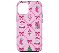 Acuarela Verde Rosa Navidad Santa Patrón Media Arco Carcasa para iPhone 12/12 Pro