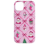 Acuarela Verde Rosa Navidad Santa Patrón Media Arco Carcasa para iPhone 14 Plus