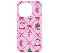 Acuarela Verde Rosa Navidad Santa Patrón Media Arco Carcasa para iPhone 15 Pro