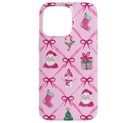 Acuarela Verde Rosa Navidad Santa Patrón Media Arco Carcasa para iPhone 15 Pro MAX