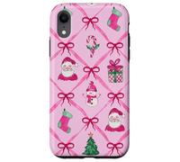 Acuarela Verde Rosa Navidad Santa Patrón Media Arco Carcasa para iPhone XR