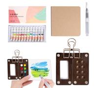 Acuarelas, Kit Pintura Mini Paleta Acuarela Cuaderno Portatiles de Viaje con Clip para Artistas Pintores Aficionados Pintores Principiantes y Estudiantes