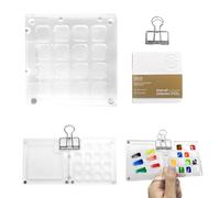 Acuarelas Mini, Paleta Pintura Set, Paleta Humeda Bolsa de Viaje Portátil, Paleta Acuarela con 15 Compartimentos y Cuaderno de Dibujo para Acuarela, Paleta Pintura Acrilica, Wet Palette