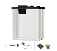 Acuario acrílico transparente - Acuario con caja para cría de peces, acuario de peces de acrílico | Tanque moderno y compacto con flores artificiales, acuario profesional para peces