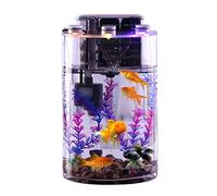 Acuario Acuario doméstico cilíndrico de Vidrio Transparente for Personas perezosas, sin Cambiar el Agua, Tanque de Peces Dorados ecológico Pecera