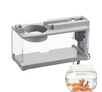 Acuario, Acuario Starter Sets Pequeño Acuario de Escritorio, Decorativo, Tranquilo Acuario Retro, 31,5 X 13 X 16,5 cm Pequeño Acuario Para Betta Peces, Camarones, Peces Dorados