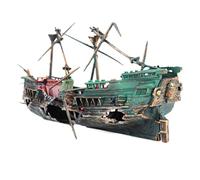 Acuario Barco Pirata Naufragio Pecera Rota Decoración de Acuario Accesorios para Tanque de Peces Decoración de Paisajismo para el Hogar (Constructor de Barcos de Colores) Decoraciones Naufragio