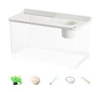 Acuario Betta con iluminación 3 colores - Acuario de alta transparencia - Visión 360° para oficina, salón, entrada, dormitorio, decoración del hogar