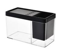 Acuario Betta - Mini Tanque Transparente, Recipiente para Peces ño, Pantalla de Escritorio compacta | Pecera Betta Transparente con Vidrio Duradero para camarones, Caracoles, Monos Marinos,
