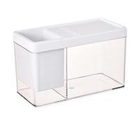 Acuario - Cuenco de pescado transparente para uso de escritorio o mesa | del tanque betta y de los camarones compactos, diseño elegante del soporte de bolígrafo para casa o en la oficina, ideal
