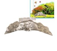 Acuario Cueva Natural Subterránea - Bajo | Refugio De Hábitat Decorativo, para Peces Y Reptiles, Decoración De Terrario De Tortuga Cíclida Pequeña Corydora Clown Loach Guppy, Escondite ACU
