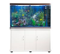 Acuario de 300L con Mueble Blanco, Accesorios y Grava Azul