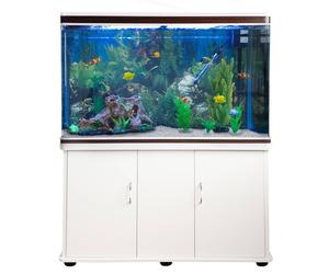 Acuario de 300L con Mueble Blanco, Accesorios y Grava Blanca