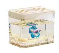 Acuario de escritorio ligero y resistente, moderno acuario de escritorio con iluminación LED multicolor, material resistente a los golpes, bajo mantenimiento, decoración perfecta para la habitación