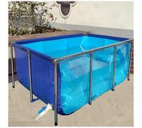 Acuario de interior independiente con forro de PVC y marco de acero, ideal para la cría de koi y peces dorados con panel de visualización transparente