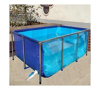 Acuario de koi y peces dorados para interiores con panel de visualización, revestimiento de estanque de PVC duradero y marco de acero, tanque de agua azul transparente, 50 x 40 x 30 cm, diseño