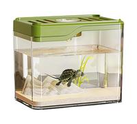 Acuario de mesa compacto: mini acuario transparente y resistente con sistema LED que cambia de color. Hábitat de peces moderno y decorativo, ideal para oficina, dormitorio