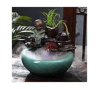 Acuario de pecera de cerámica que fluye fuente de agua, adornos Feng Shui, tanque de peces de la suerte, decoración del hogar, escritorio, sala de estar, pecera de cristal, pecera dorada