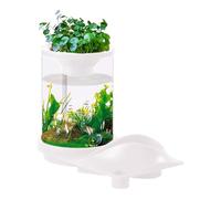 acuario de peces - Acuario tropical | Tanque de peces translúcido con filtro | Filtro acuapónico autosuficiente | Ecosistema betta de escritorio portátil para tienda de casa, luo